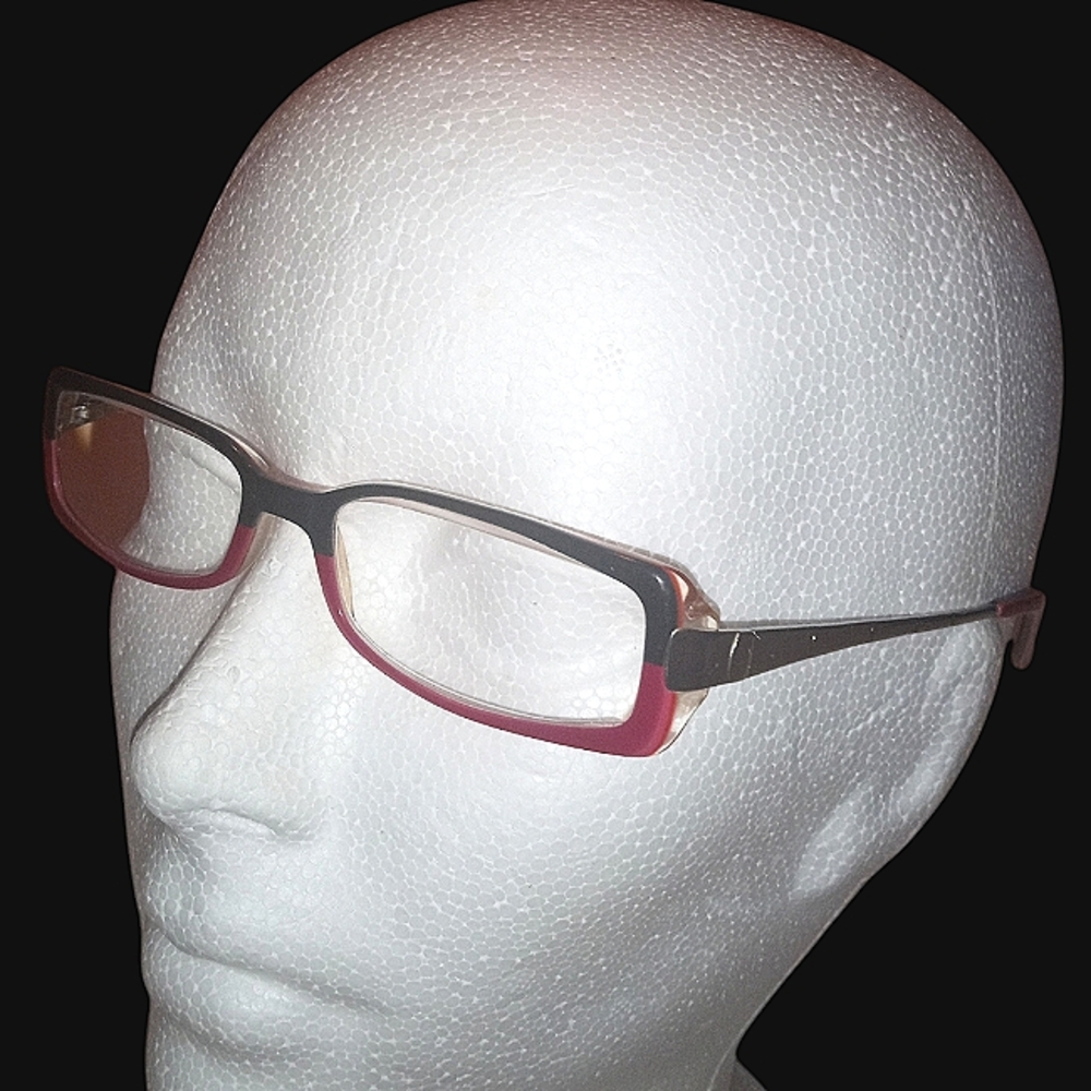 Vintage 1990s Halston Maroon Black Metal Eyeglass Frames